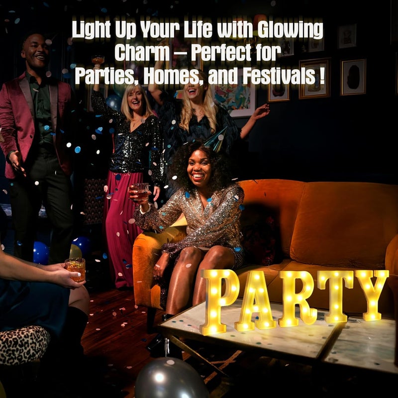 Funsky Light Up Letters M,LED Sign Marquee Letters 26 Alphabet for Party Birthday Name,Wedding,Christmas Decorations,Personalized Name Sign Letter for Centerpieces Table and Wall Decor - Image 5